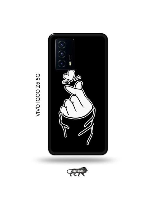 korean heart gesture black back cover compatible with vivo iqoo z5 5g - 19033747 - Very Small Image - 1