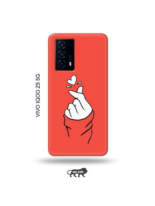 korean heart gesture pink back cover compatible with vivo iqoo z5 5g - 19033748 - Very Small Image - 1