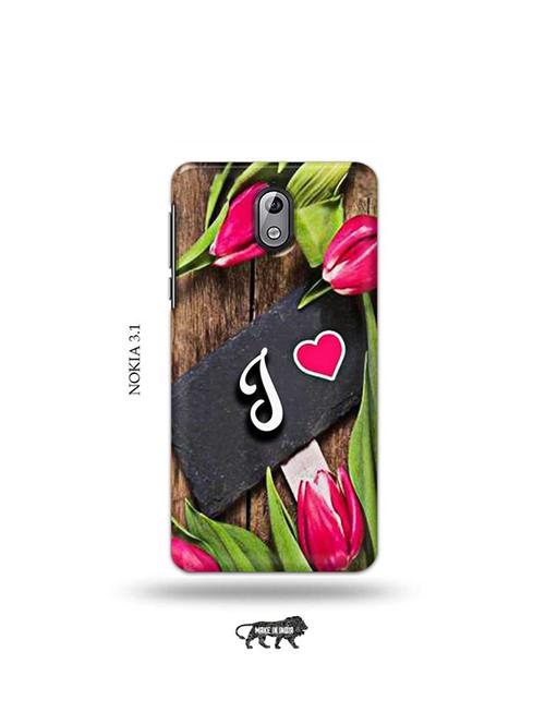 tweakymod designer printed hard case | flower letter j back cover compatible with nokia 3.1 - 19033997 - Very Small Image - 1