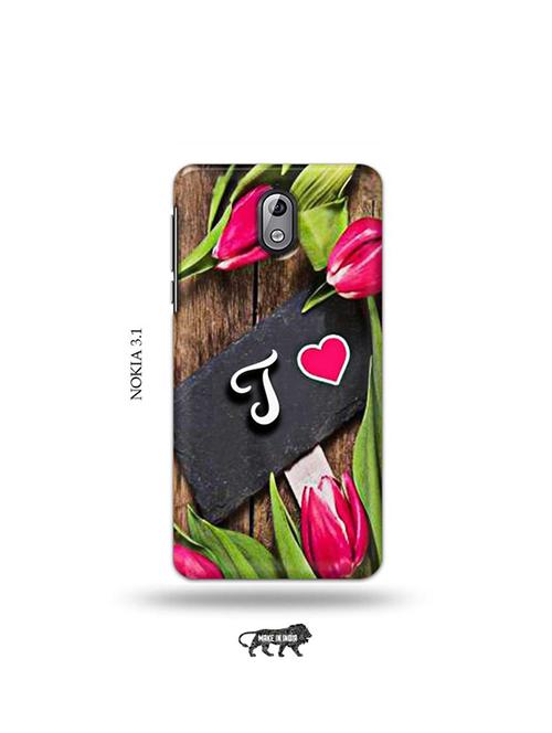 tweakymod designer printed hard case | flower letter t back cover compatible with nokia 3.1 - 19034007 - Very Small Image - 1