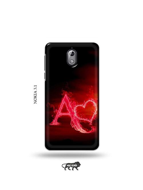 tweakymod designer printed hard case | fire heart letter a back cover compatible with nokia 3.1 - 19034016 - Very Small Image - 1