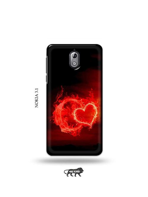 tweakymod designer printed hard case | fire heart letter c back cover compatible with nokia 3.1 - 19034018 - Very Small Image - 1