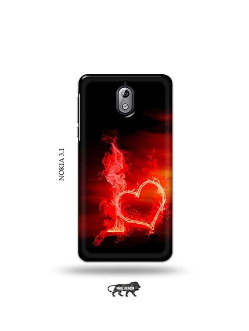 tweakymod designer printed hard case | fire heart letter i back cover compatible with nokia 3.1 - 19034024 - Very Small Image - 1