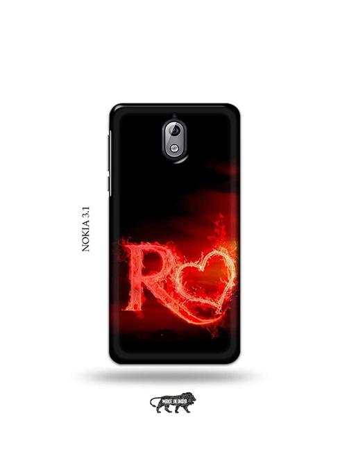 fire heart letter r back cover compatible with nokia 3.1 - 19034033 - Very Small Image - 1
