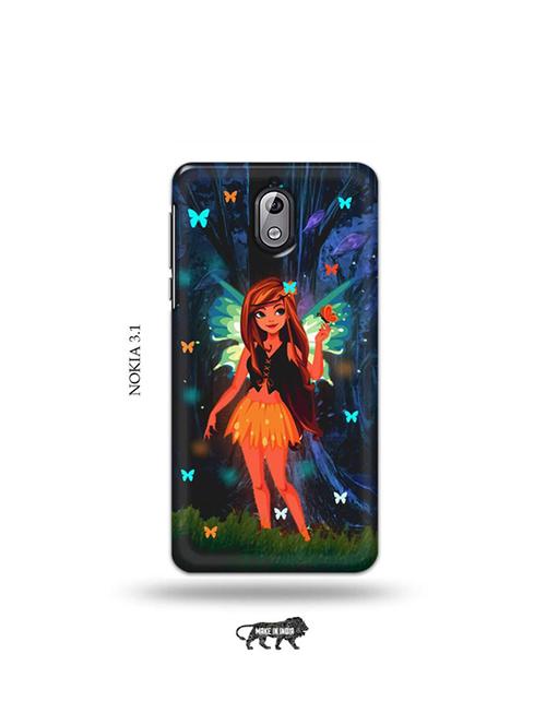 tweakymod designer printed hard case | butterfly girl back cover compatible with nokia 3.1 - 19034090 - Very Small Image - 1