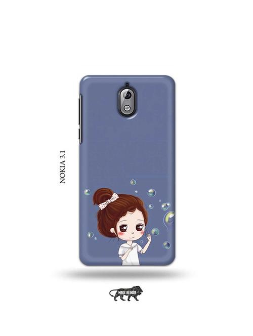 tweakymod designer printed hard case | bubble girl back cover compatible with nokia 3.1 - 19034165 - Very Small Image - 1