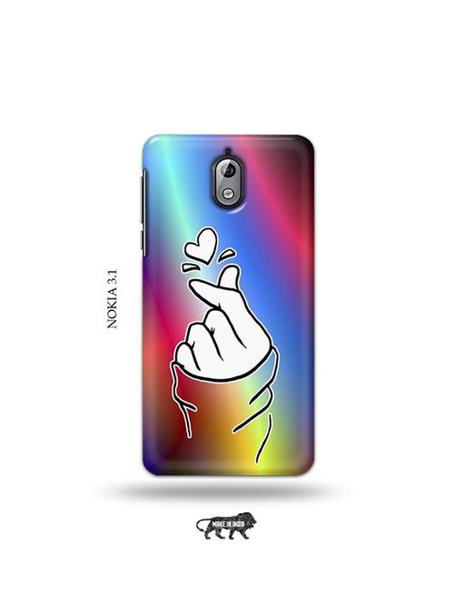 korean heart gesture multicolour back cover compatible with nokia 3.1 - 19034265 - Very Small Image - 1