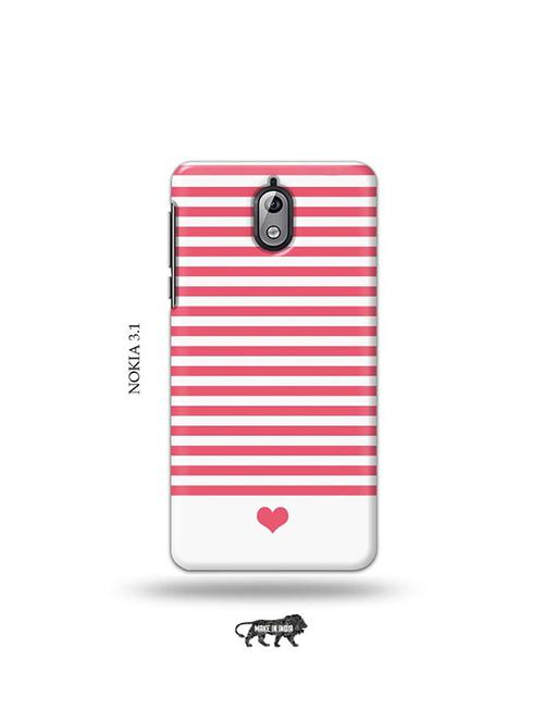 tweakymod designer printed hard case | pink strips back cover compatible with nokia 3.1 - 19034336 - Very Small Image - 1