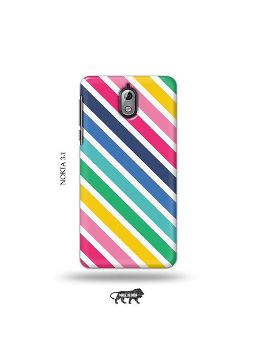 tweakymod designer printed hard case | diagonal strips back cover compatible with nokia 3.1 - 19034342 - Very Small Image - 1