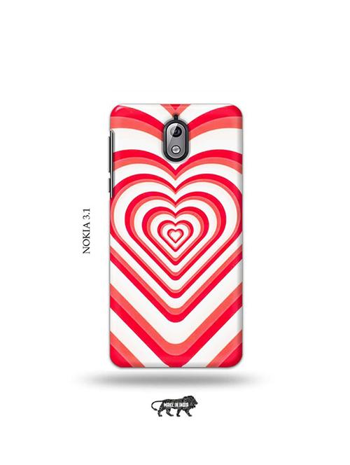 tweakymod designer printed hard case | pink heart back cover compatible with nokia 3.1 - 19034404 - Very Small Image - 1