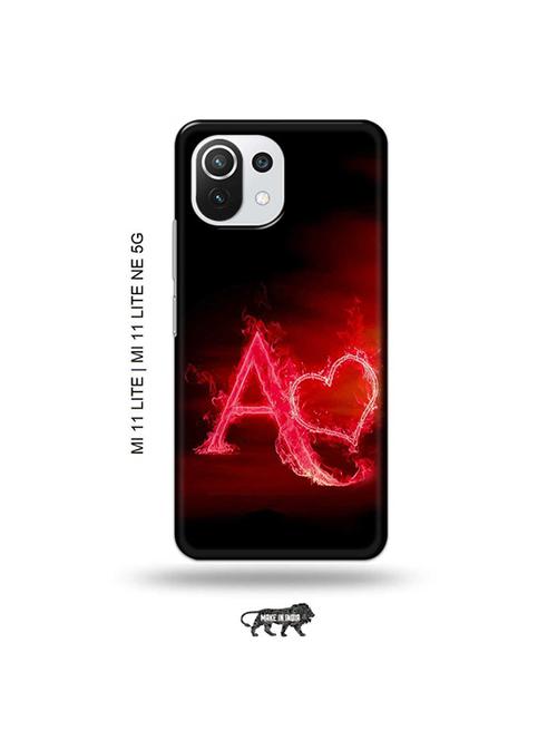 fire heart letter a back cover compatible with mi 11 lite, xiaomi 11 lite ne 5g - 19034535 - Very Small Image - 1