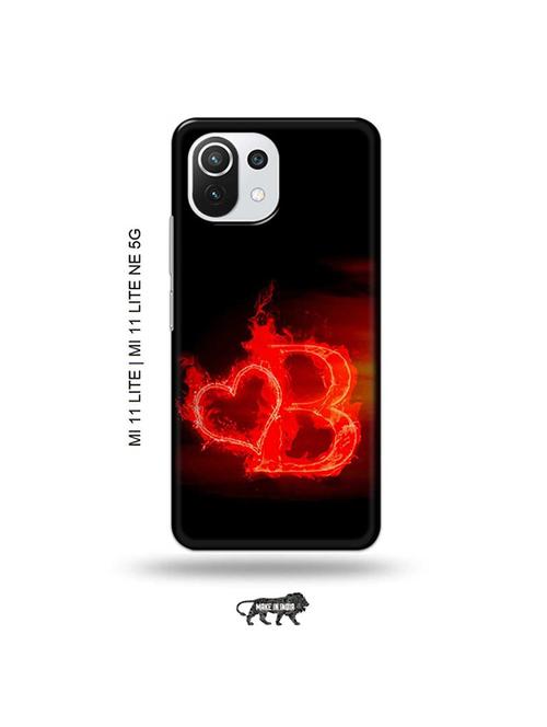 fire heart letter b back cover compatible with mi 11 lite, xiaomi 11 lite ne 5g - 19034536 - Very Small Image - 1