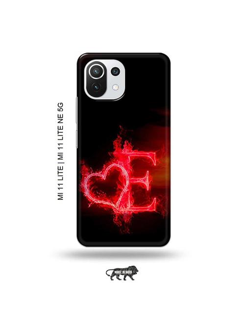 fire heart letter e back cover compatible with mi 11 lite, xiaomi 11 lite ne 5g - 19034539 - Very Small Image - 1