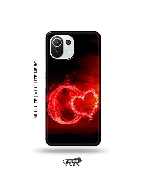 fire heart letter o back cover compatible with mi 11 lite, xiaomi 11 lite ne 5g - 19034549 - Very Small Image - 1