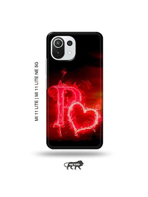fire heart letter p back cover compatible with mi 11 lite, xiaomi 11 lite ne 5g - 19034550 - Very Small Image - 1