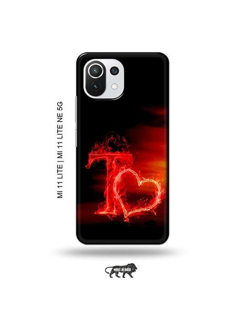 fire heart letter t back cover compatible with mi 11 lite, xiaomi 11 lite ne 5g - 19034554 - Very Small Image - 1