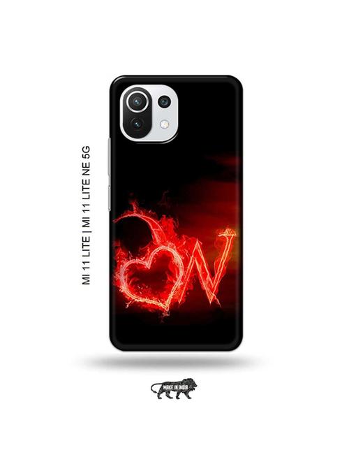fire heart letter w back cover compatible with mi 11 lite, xiaomi 11 lite ne 5g - 19034557 - Very Small Image - 1