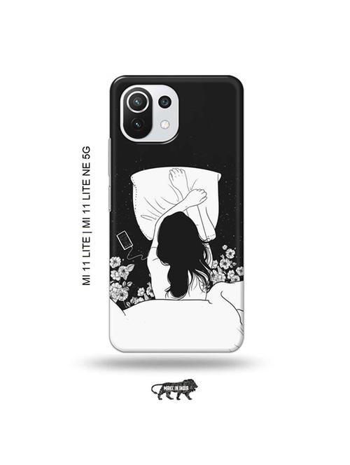 tweakymod designer printed hard case | sleepy girl back cover compatible with mi 11 lite, xiaomi 11 lite ne 5g - 19034619 - Very Small Image - 1