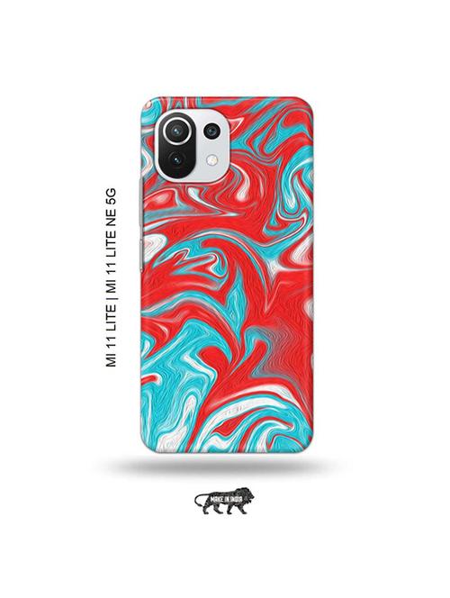 tweakymod designer printed hard case | messy blue red back cover compatible with mi 11 lite, xiaomi 11 lite ne 5g - 19034656 - Very Small Image - 1