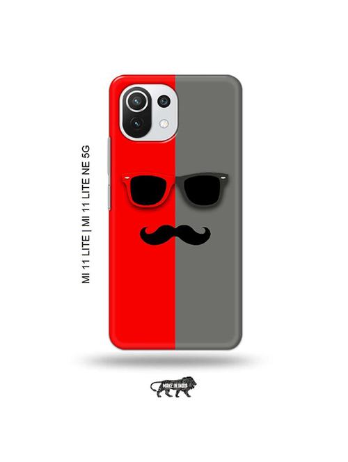 hipster red back cover compatible with mi 11 lite, xiaomi 11 lite ne 5g - 19034794 - Very Small Image - 1