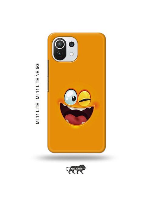 funny face orange back cover compatible with mi 11 lite, xiaomi 11 lite ne 5g - 19034816 - Very Small Image - 1