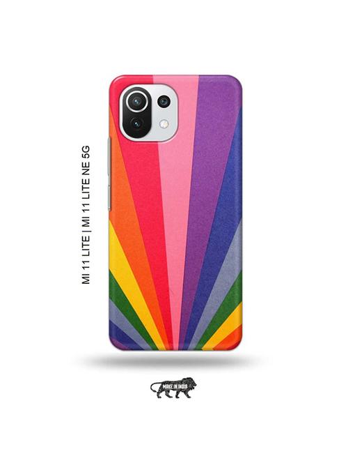 rainbow strips back cover compatible with mi 11 lite, xiaomi 11 lite ne 5g - 19034822 - Very Small Image - 1