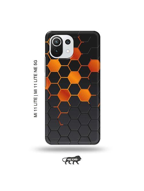 orange honey combs back cover compatible with mi 11 lite, xiaomi 11 lite ne 5g - 19034855 - Very Small Image - 1