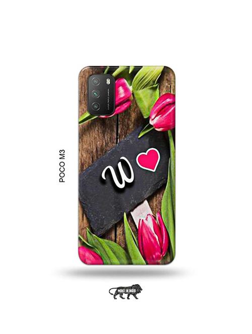 flower letter w back cover compatible with poco m3 - 19035046 - Very Small Image - 1