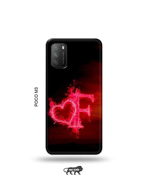 fire heart letter f back cover compatible with poco m3 - 19035057 - Very Small Image - 1