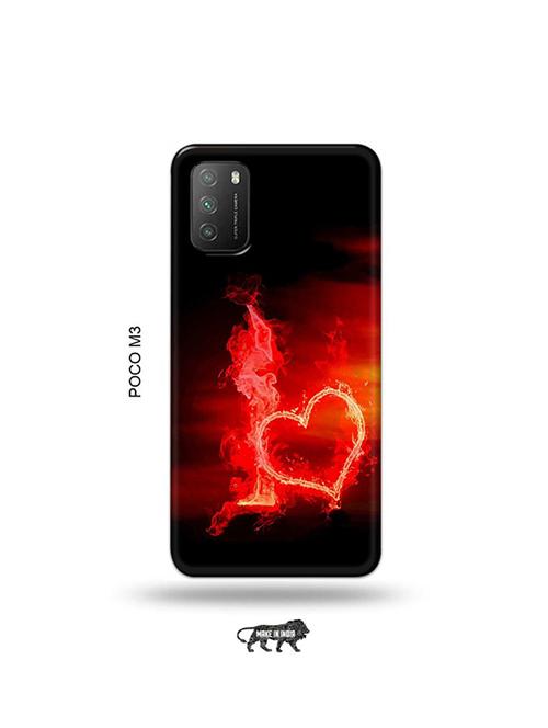 fire heart letter i back cover compatible with poco m3 - 19035060 - Very Small Image - 1