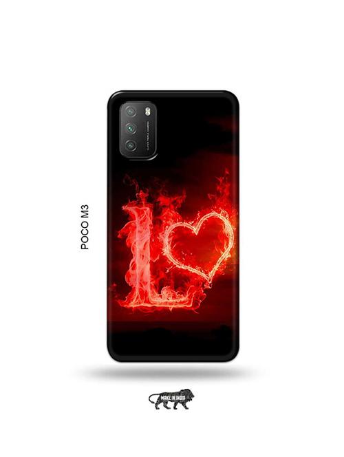 fire heart letter l back cover compatible with poco m3 - 19035063 - Very Small Image - 1