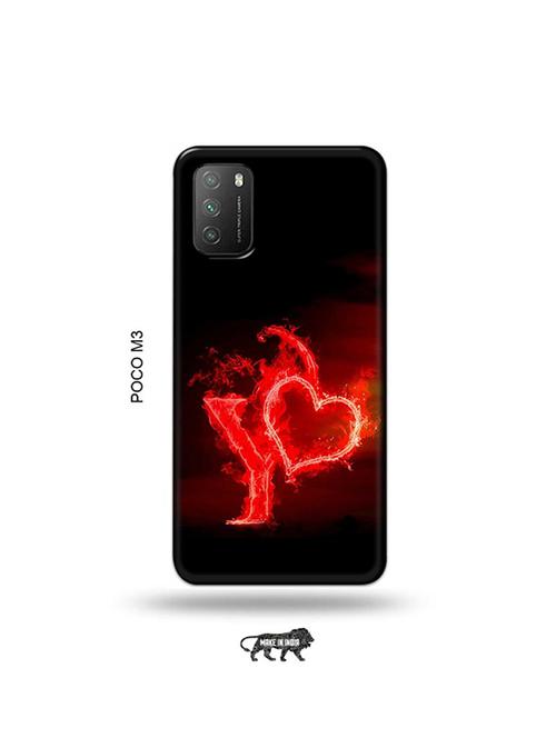 fire heart letter y back cover compatible with poco m3 - 19035076 - Very Small Image - 1