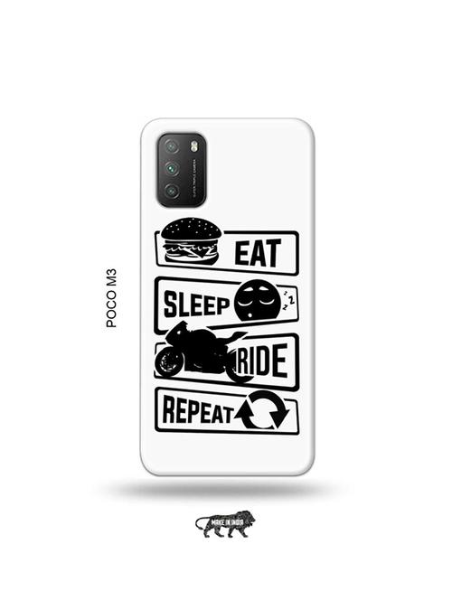 eat sleep ride repeat back cover compatible with poco m3 - 19035244 - Very Small Image - 1