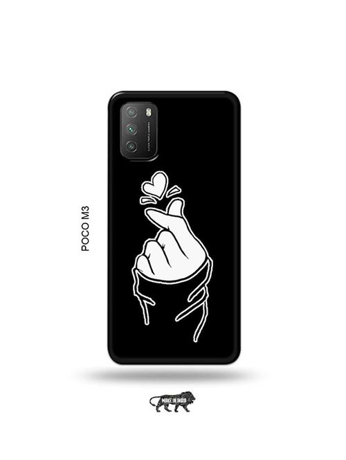 korean heart gesture black back cover compatible with poco m3 - 19035302 - Very Small Image - 1