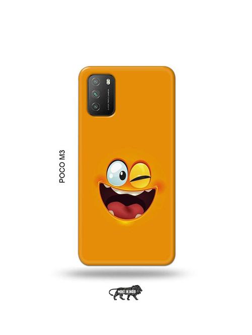 funny face orange back cover compatible with poco m3 - 19035335 - Very Small Image - 1