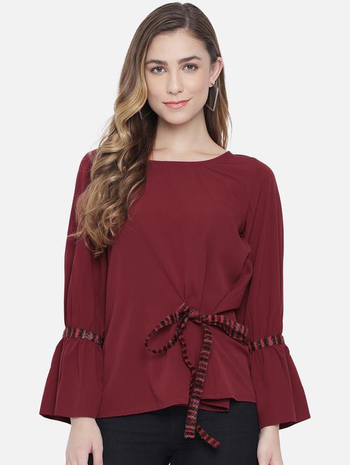 women's straight boat neck top - 19036331 - Very Small Image - 1