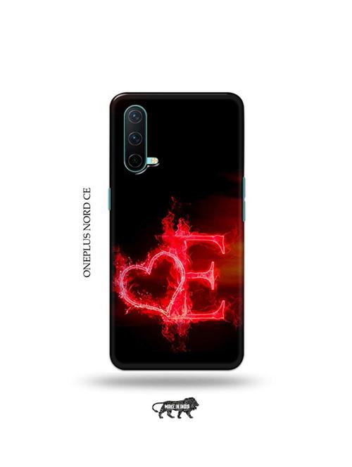 fire heart letter e back cover compatible with oneplus nord ce - 19038725 - Very Small Image - 1