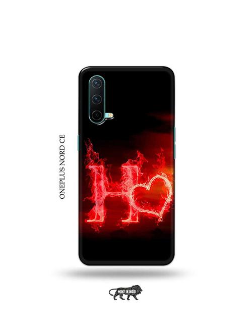 fire heart letter h back cover compatible with oneplus nord ce - 19038728 - Very Small Image - 1