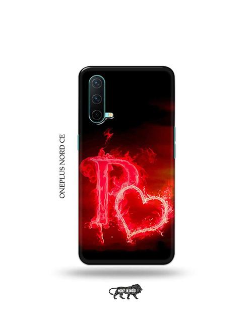 fire heart letter p back cover compatible with oneplus nord ce - 19038736 - Very Small Image - 1