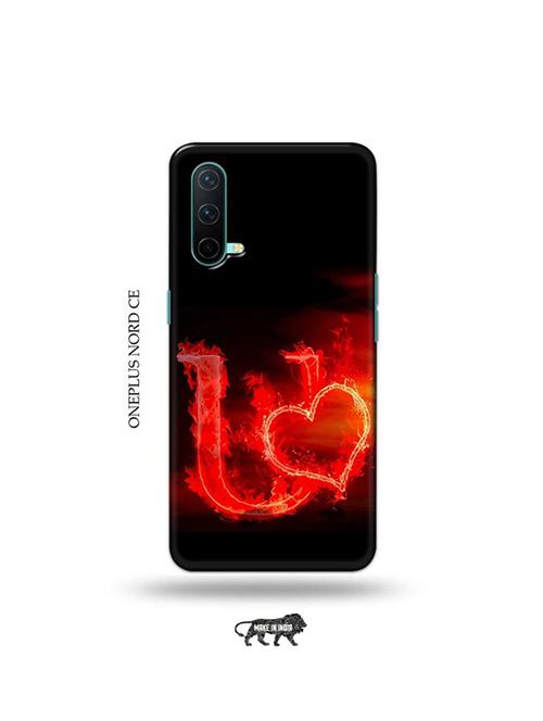 fire heart letter u back cover compatible with oneplus nord ce - 19038741 - Very Small Image - 1