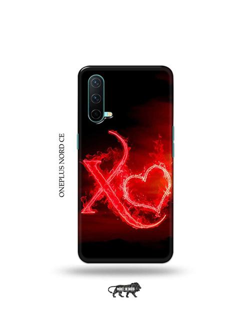 fire heart letter x back cover compatible with oneplus nord ce - 19038744 - Very Small Image - 1