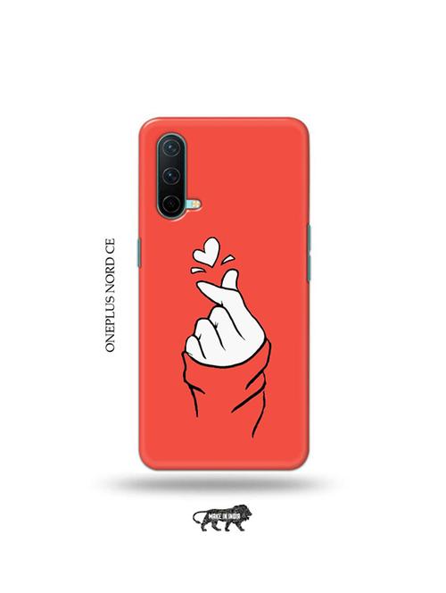 korean heart gesture pink back cover compatible with oneplus nord ce - 19038972 - Very Small Image - 1