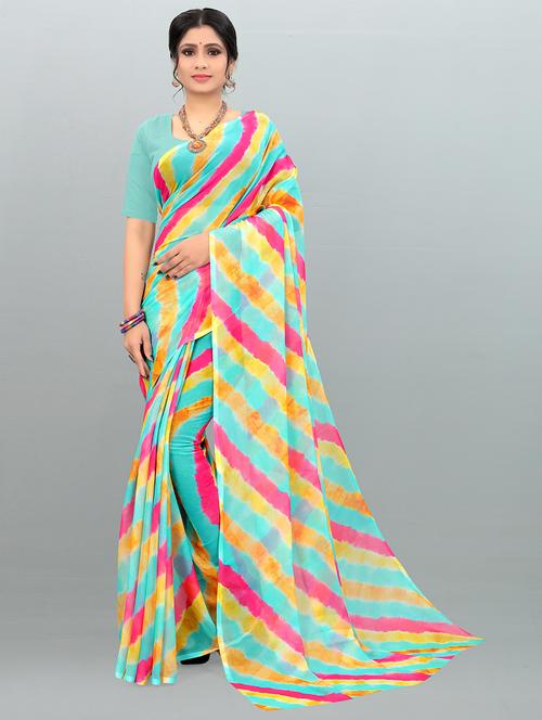 multi coloured printed saree - 19039353 - Very Small Image - 1