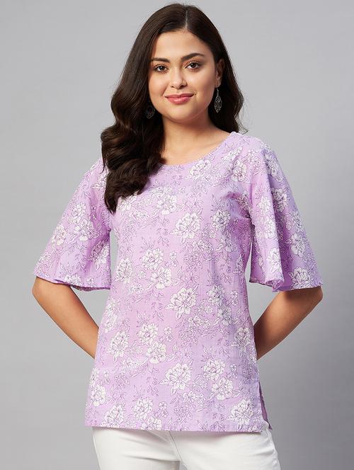 purple printed regular top - 19039392 - Very Small Image - 1