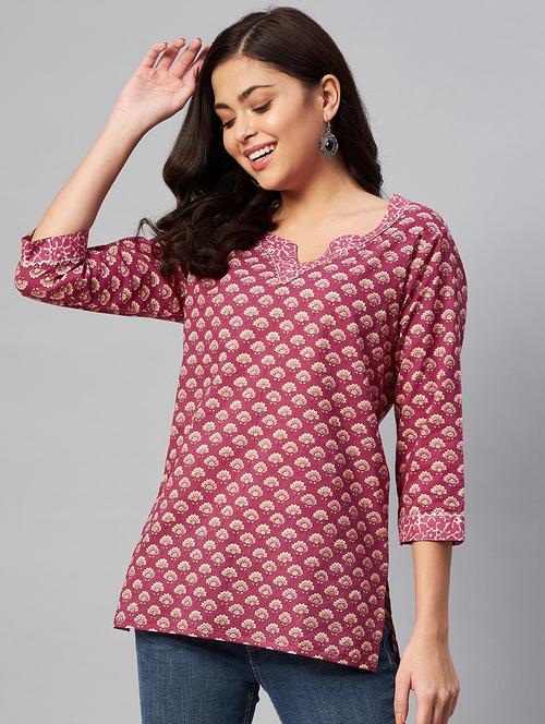 pink printed regular top - 19039393 - Very Small Image - 1