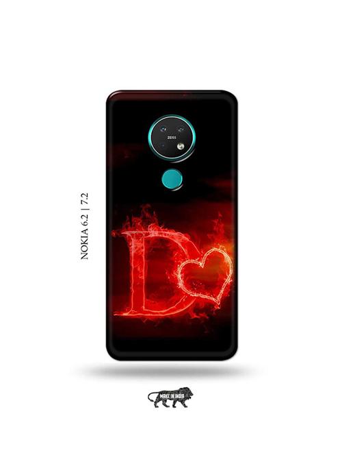 fire heart letter d back cover compatible with nokia 6.2, nokia 7.2 - 19043375 - Very Small Image - 1
