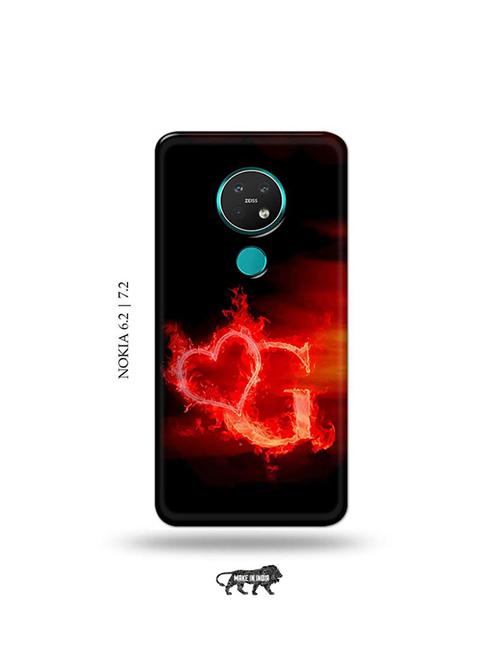 fire heart letter g back cover compatible with nokia 6.2, nokia 7.2 - 19043378 - Very Small Image - 1
