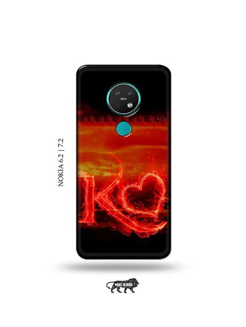fire heart letter k back cover compatible with nokia 6.2, nokia 7.2 - 19043382 - Very Small Image - 1