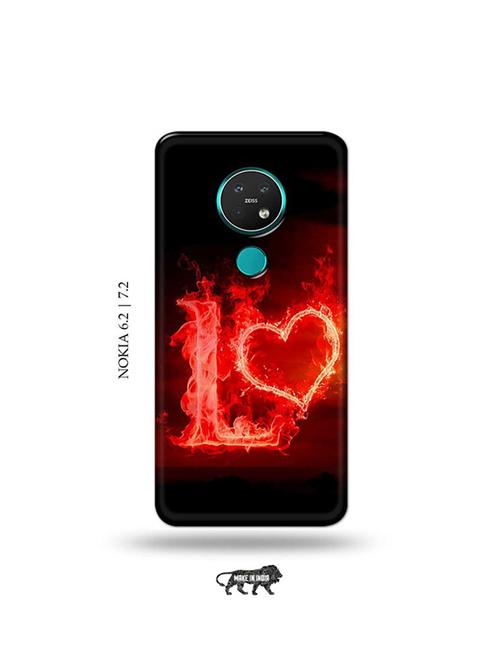 fire heart letter l back cover compatible with nokia 6.2, nokia 7.2 - 19043383 - Very Small Image - 1