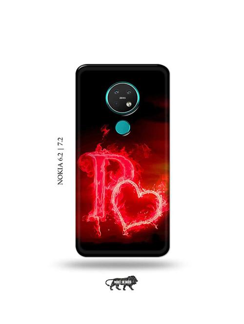 fire heart letter p back cover compatible with nokia 6.2, nokia 7.2 - 19043388 - Very Small Image - 1